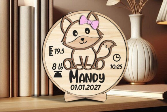 Tablero Circular Con Anuncio De Nacimiento Creativo Digital